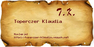 Toperczer Klaudia névjegykártya