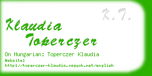 klaudia toperczer business card